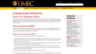 
                            3. UMBC: Check Your Application Status