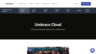 
                            5. Umbraco Cloud | Cloud based ASP .NET open source CMS