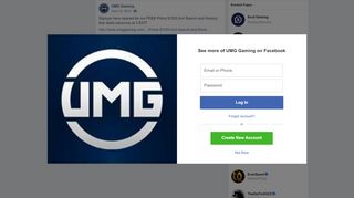 
                            7. UMG Gaming - Signups have opened for our FREE Prime $1000 ...