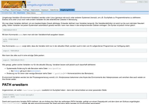 
                            5. UmgebungsVariable - LinuxWiki.org - Linux Wiki und Freie Software