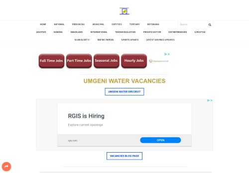 
                            10. Umgeni Water Vacancies - WWW.GOVPAGE.CO.ZA