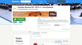 
                            8. Umhlobo Wenene FM - FM 91.6 - Port Elizabeth - Listen Online