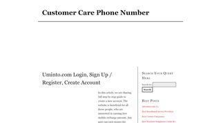 
                            4. Uminto.com Login, Sign Up / Register, Create Account | Customer ...