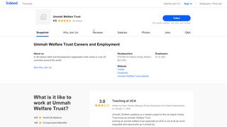 
                            13. Ummah Welfare Trust Careers and Employment | Indeed ...