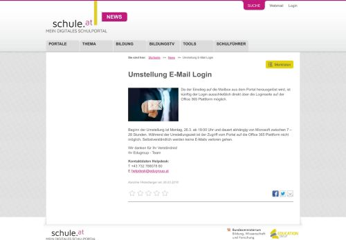 
                            2. Umstellung E-Mail Login - schule.at