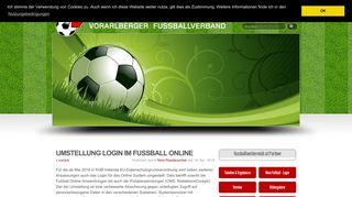 
                            13. Umstellung Login im Fussball Online - VFV - Vorarlberger Fußball ...