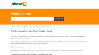 
                            4. Umstieg von phase6 desktop / mobile / cloud - phase6 Dokumentation