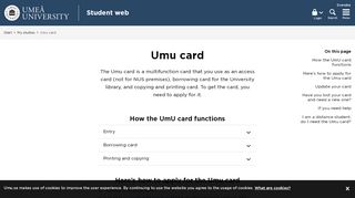 
                            11. Umu card - Umeå universitet