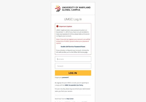 
                            7. UMUC: Log In