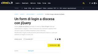
                            9. Un form di login a discesa con jQuery | HTML.it