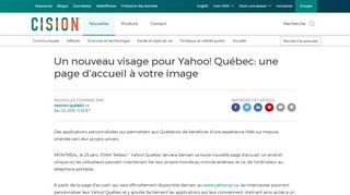 
                            6. Un nouveau visage pour Yahoo! Québec: une page d'accueil à votre ...