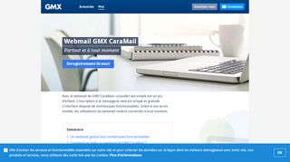 
                            2. Un webmail gratuit et performant | GMX CaraMail