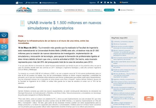 
                            10. UNAB invierte $ 1.500 millones en nuevos ... - Portal Minero