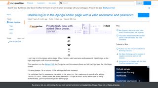 
                            6. Unable log in to the django admin page with a valid ...