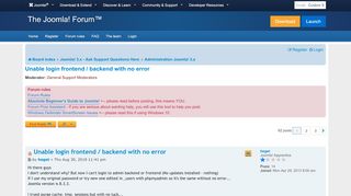 
                            2. Unable login frontend / backend with no error - Joomla! Forum ...