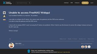 
                            9. Unable to access FreeNAS Webgui - Experts Exchange