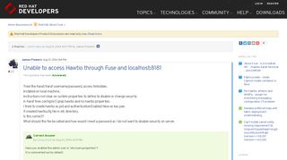 
                            7. Unable to access Hawtio through Fuse and localh... | Red Hat ...