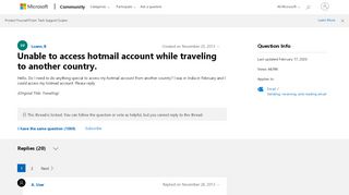 
                            3. Unable to access hotmail account while traveling to another ...