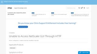 
                            2. Unable to Access NetScaler GUI Through HTTP - Support & Services