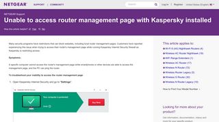 
                            9. Unable to access router management page with Kaspersky installed ...