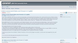 
                            1. Unable to access shared folders since firmware 4.3.3 update - QNAP ...