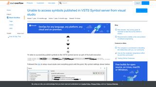 
                            8. Unable to access symbols published in VSTS Symbol server from ...
