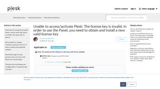 
                            12. Unable to access/activate Plesk: The license key is invalid. ...