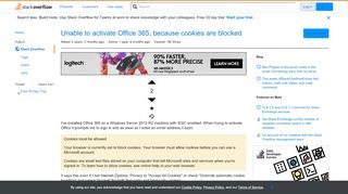 
                            11. Unable to activate Office 365, because cookies are blocked - Stack ...