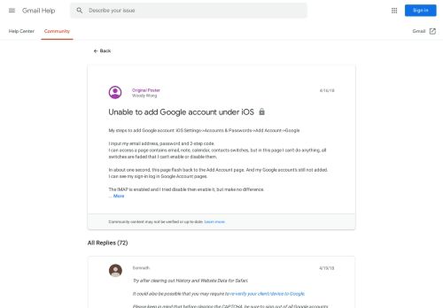 
                            13. Unable to add Google account under iOS - Google Product Forums