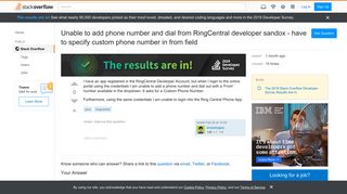
                            12. Unable to add phone number and dial from RingCentral developer ...
