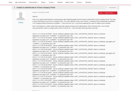 
                            12. Unable to authenticate to InTune Company Portal | Symantec Connect ...