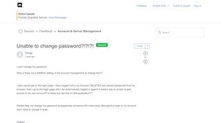 
                            3. Unable to change password?!?!?! – Discord