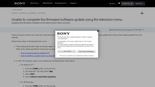 
                            4. Unable to complete the firmware/software update using the television ...