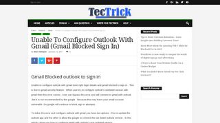 
                            13. Unable To Configure Outlook With Gmail (Gmail Blocked Sign In) %%