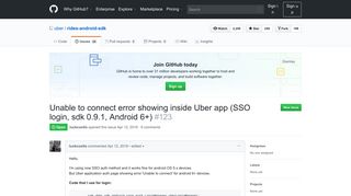 
                            12. Unable to connect error showing inside Uber app (SSO login, sdk ...