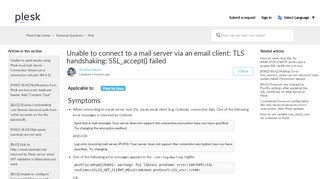 
                            13. Unable to connect to a mail server via an email client: TLS ...