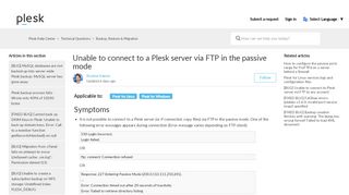 
                            10. Unable to connect to a Plesk server via FTP in the passive mode ...