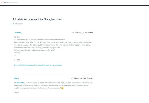
                            10. Unable to connect to Google drive - Integrations - Asana Community ...