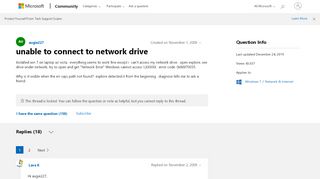 
                            2. unable to connect to network drive - Microsoft Community