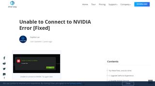 
                            5. Unable to Connect to NVIDIA Error [Fixed] - Driver Easy