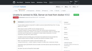 
                            2. Unable to connect to SQL Server on host from docker · Issue #302 ...