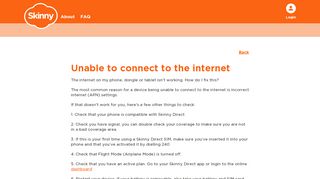 
                            8. Unable to connect to the internet - Skinny Direct