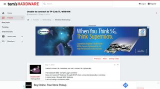 
                            7. Unable to connect to TP-Link TL-WR841N | Tom's Hardware Forum