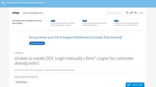 
                            12. Unable to create DDC Login manually ( Error