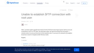 
                            6. Unable to establish SFTP connection with root user | DigitalOcean