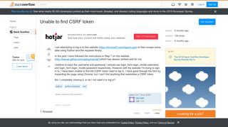 
                            6. Unable to find CSRF token - Stack Overflow