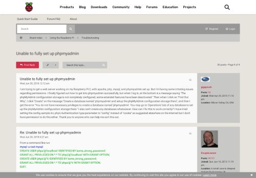 
                            3. Unable to fully set up phpmyadmin - Raspberry Pi Forums