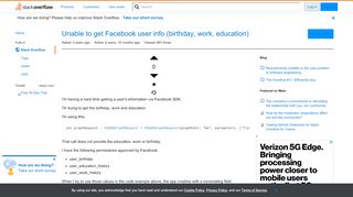
                            9. Unable to get Facebook user info (birthday, work, education) - Stack ...