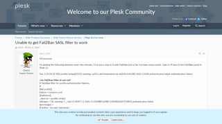 
                            10. Unable to get Fail2Ban SASL filter to work | Plesk Forum