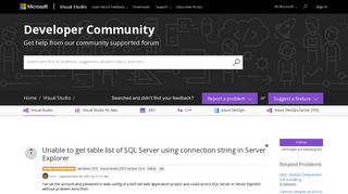 
                            7. Unable to get table list of SQL Server using connection string in ...